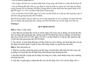 Quy định 55-QĐ/TW công tác kiểm tra của tổ chức đảng việc tu dưỡng