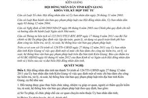 Nghị quyết 44/2012/NQ-HĐND một số mức chi bảo đảm cho công tác kiểm tra xử lý