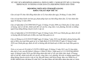 Nghị quyết 49/2012/NQ-HĐND sửa đổi Nghị quyết 111/2010/NQ-HĐND