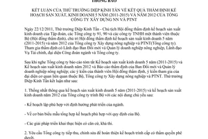 Thông báo 97/TB-BNN-ĐMDN kết luận Thứ trưởng Diệp Kỉnh Tần kết quả thẩm định