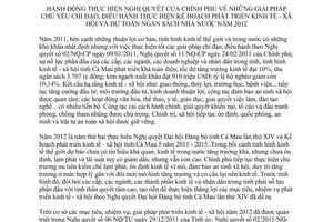 Chương trình 03/CTr-UBND phát triển kinh tế xã hội dự toán ngân sách Cà Mau 2012