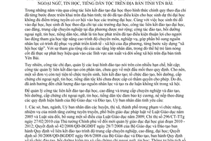 Chỉ thị 03/2012/CT-UBND liên kết đào tạo đại học cao đẳng ngoại ngữ tin học Yên Bái