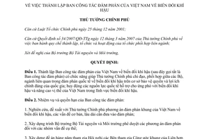 Quyết định 80/QĐ-TTg thành lập Ban Công tác đàm phán của Việt Nam