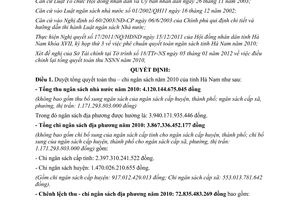 Quyết định 02/2012/QĐ-UBND quyết toán thu chi ngân sách Hà Nam 2010