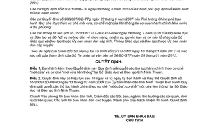 Quyết định 04/2012/QĐ-UBND về Quy định giải quyết thủ tục hành chính theo cơ chế