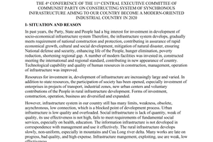 Recolution No. 13-NQ/TW on constructing system of synchronous infrastructure