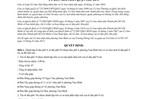 Quyết định 01/2012/QĐ-UBND chia tách thành lập tổ dân phố 9 tổ dân phố 9A