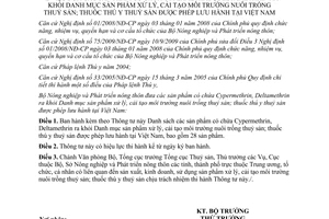 Thông tư 04/2012/TT-BNNPTNTsản phẩm có chứa cypermethrin, deltamethrin
