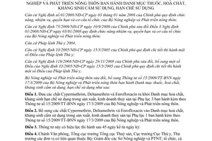 Thông tư 03/2012/TT-BNNPTNT sửa đổi Thông tư 15/2009/TT-BNN danh mục thuốc