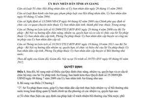 Quyết định 01/2012/QĐ-UBND sửa đổi chức năng nhiệm vụ quyền hạn Sở Tư pháp