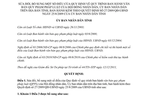 Quyết định 02/2012/QĐ-UBND sửa đổi Quy định quy trình ban hành văn bản