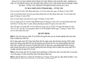 Quyết định 04/2012/QĐ-UBND sửa đổi Quyết định 58/2010/QĐ-UBND phân cấp nguồn thu