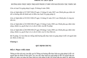 Thông tư liên tịch 01/2012/TTLT-BTP-UBDT hướng dẫn trợ giúp pháp lý