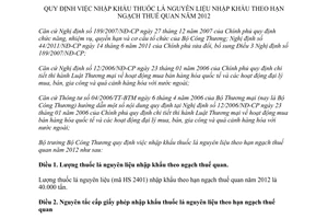 Thông tư 02/2012/TT-BCT nhập khẩu thuốc lá nguyên liệu