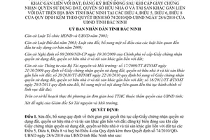 Quyết định 05/2012/QĐ-UBND  thời gian giải quyết thủ tục cấp giấy chứng nhận