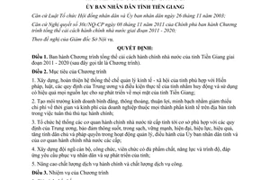 Quyết định 133/QĐ-UBND Chương trình tổng thể cải cách hành chính