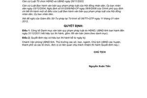 Quyết định 151/QĐ-UBND 2012 danh mục văn bản hết hiệu lực Lâm Đồng