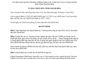 Quyết định 278/QĐ-UBND Chương trình công tác Ủy ban nhân dân tỉnh