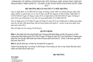 Quyết định 107/QĐ-BTNMT Chương trình hành động Bộ Tài nguyên