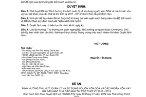 Quyết định 106/QĐ-TTg phê duyệt Đề án Định hướng thu hút, quản lý