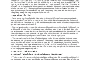 Hướng dẫn 36-HD/BTGTW  tuyên truyền triển khai Nghị quyết Hội nghị lần thứ tư