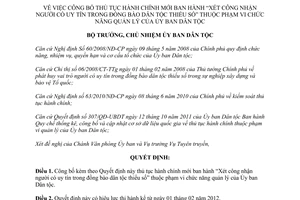 Quyết định 19/QĐ-UBDT công bố thủ tục hành chính mới