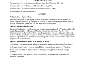 Decision No. 05/2012/QD-TTg of January 19, 2012, on pilot of the bought to carry