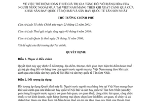 Quyết định 05/2012/QĐ-TTg  thí điểm hoàn thuế giá trị gia tăng