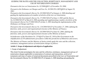 Joint circular No. 08/2012/TTLT-BTC-BTP guiding the rates and the collection