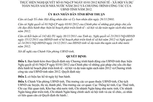 Quyết định số 140/QĐ-UBND ban hành Chương trình hành động thực hiện 01/NQ-CP Bình Thuận 2012