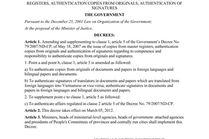 Decree No. 04/2012/ND-CP amending and supplementing article 5 of the Government’