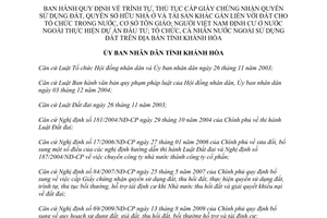 Quyết định 03/2012/QĐ-UBND  thủ tục cấp Giấy chứng nhận quyền sử dụng đất