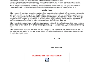 Quyết định 298/QĐ-UBND công bố thủ tục hành chính được sửa đổi