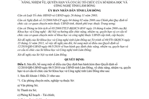 Quyết định 01/2012/QĐ-UBND sửa đổi quy định chức năng nhiệm vụ và cơ cấu tổ chức