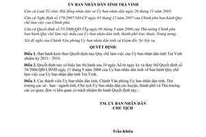 Quyết định 01/2012/QĐ-UBND quy chế làm việc của Ủy ban nhân dân tỉnh Trà Vinh