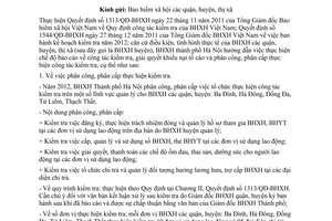 Công văn 125/BHXH-KT báo cáo phân công phân cấp thực hiện công tác kiểm tra