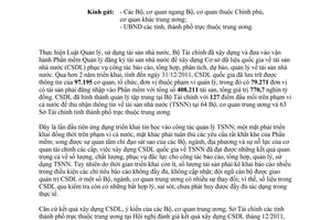 Công văn 1249/BTC-QLCS  củng cố hoàn thiện Cơ sở dữ liệu quốc gia về tài sản nhà