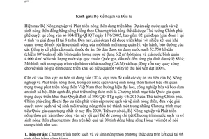 Công văn 200/BNN-HTQT đăng ký danh mục Chương trình nước sạch và vệ sinh