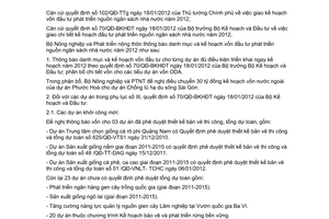 Công văn 212/BNN-KH thông báo danh mục kế hoạch vốn đầu tư phát triển