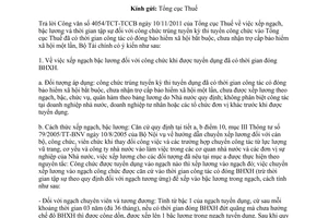 Công văn 1502/BTC-TCCB xếp ngạch bậc lương đối với công chức khi được tuyển