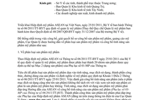 Công văn 1609/QLD-MP hướng dẫn phân loại mỹ phẩm, công bố tính năng mỹ phẩm