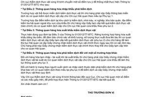 Công văn 15/KD3-CV thực hiện Thông tư 01/2012/TT-BTC về hướng dẫn thông quan hàn