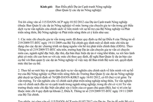 Công văn 746/BNN-TC về mức lương chuyên gia tư vấn trong nước do Bộ Nông nghiệp