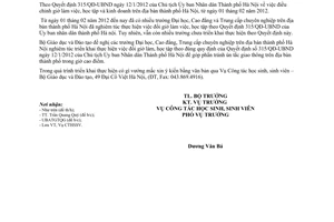 Công văn 644/BGDĐT-CTHSSV thực hiện việc đổi giờ làm việc, học tập Theo Quyết đị