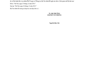 Công văn 1987/BTC-VP đính chính Thông tư 193/2011/TT-BTC