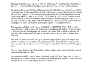 Công văn 525/TCT-TTr vướng mắc xử phạt hành vi gian lận thuế