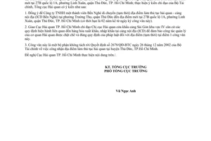 Công văn 731/TCHQ-GSQL di chuyển địa điểm làm thủ tục hải quan - cảng nội địa