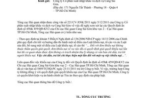 Công văn 744/TCHQ-PC trả lời đơn khiếu nại