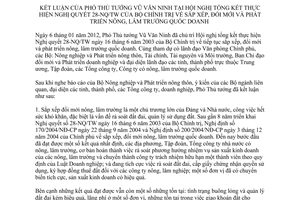 Thông báo 30/TB-VPCP kết luận Phó Thủ tướng Vũ Văn Ninh