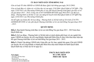 Quyết định số 337/QĐ-UBND năm 2012 Chương trình Bảo vệ trẻ em tỉnh Đồng Nai